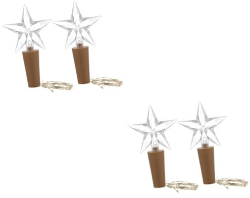 Anneome 4stücke Weinflaschenlichter Mit Korken Lichterkette Für Hochzeiten Partys Und Romantische Dekoration Warmweiß Batteriebetrieben Für Flaschen Geeignet