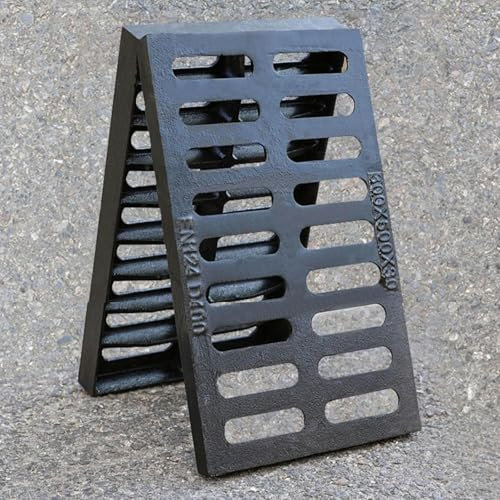 Entwässerungsrinne 2 Stück Kanalablaufgitter Aus Gusseisen, Kanalgitterabdeckung/Bodenablaufsystem Für Terrasse, Parkplatz, Fallrohr, Pooldeck, Pflasterstein, Terrasse, Belastung 1–15 Tonnen(35x50x2cm