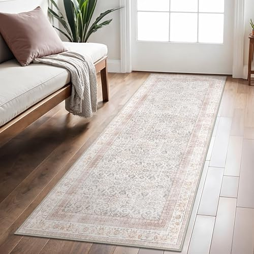 BEIMO Boho Teppich Wohnzimmer Schlafzimmer Vintage Waschbare Teppich Kurzflor rutschfest Teppiche für Küche 80X300CM