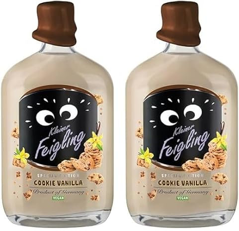 Kleiner Feigling Special Edition Cookie Vanilla (0,5l) – Veganer Creamlikör auf Vodka-Basis mit süßem Schokokeks-Vanille-Geschmack – Frech, cremiger Shot für jede Feier – 15% Vol. (Packung mit 2)