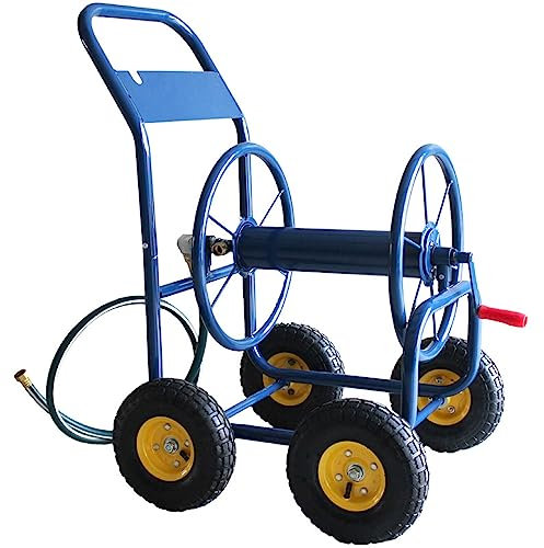 Avvolgitubo per tubo da giardino Carrello avvolgitubo da giardino con ruote for esterni, camion for piantare acqua da cortile, 490 piedi di carrello avvolgitubo di grande capacità da 1/2 pollice, carr