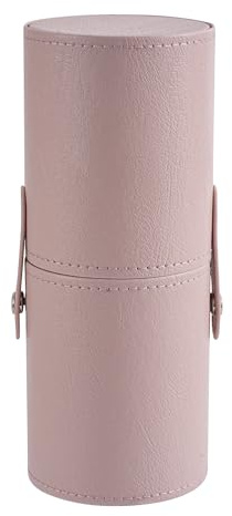 RSRSLEII Portable Makeup Brush Holder, Waterproof PU Leather Travel Makeup Brush Case Bag Cup, Brush Storage Dustproof Bag (01Light Pink)