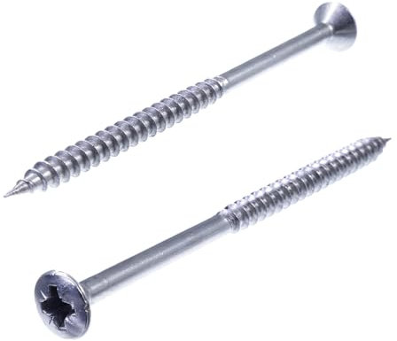 SECCARO Lot de 75 vis à bois à tête fraisée bombée 6 x 100 mm, en acier inoxydable A2, filetage partiel, cruciforme/PZ