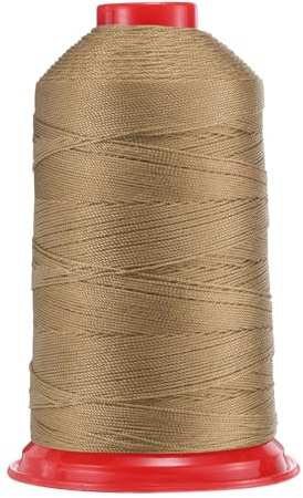 QUARKZMAN 700 Yardas Hilo de Coser de Nylon Bondado Tamaño 840D/3 Hilo de Tapicería de Nylon Resistente Hilo para Exteriores para Cuero Jeans Y Manualidades de Tejido Máquina DIY Beige
