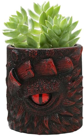 Qyljeiwred Pflanztöpfe für den Innenbereich, Bonsai-Pflanzgefäß, Drachenauge, kreative, stilvolle Harzvase für Zuhause, Arbeitsplatz, Garten, Dekoration, Schreibtisch, Tisch mit Fantasy-Design