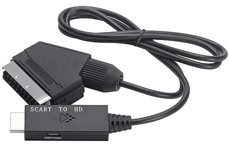 FIRSTXIU Cable convertidor portátil compatible con HDMI a euroconector y uso, compatible con adaptadores de salida 1080p/720p, convertidor funcional