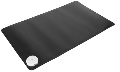 Beheizter Maus -Pad Wasserdicht Großes PU -Leder Warmes Desktop Pad für Büro 100‑240V 3 Heizpegel Timer für Büro (EU-Stecker)