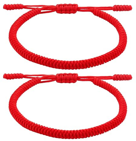 HONYUEYIM Glücksbringer-Armband, rotes Schnurarmband für Männer und Frauen, handgewebte Schnur, Armband für Mädchen und Teenager