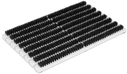 Relaxdays Schuhabstreifer, Rutschfester Boden, kräftige PP-Borsten, Außen- & Innenbereich, Bürstenmatte, Holz, grau