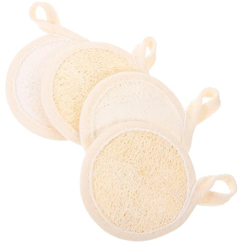 BIUDECO 4 Stck Teiliges Gesichtspeeling pad aus Natürlichem Luffa schwamm Sanfter Gesichtspeeling schwamm für Frauen Weiche Wiederverwendbare Peeling pads zur Gründlichen Hautreinigung