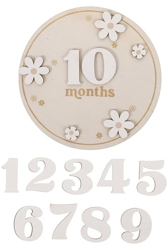LOLIPPYY Holz Meilensteinscheiben für Babys mit Glatter Oberfläche und Raue Kanten für Neugeborenen Erinnerungen zu Hause oder Babyparty