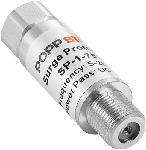 POPPSTAR 1x Überspannungsschutz Sat Antenne (Schutzadapter F-Stecker auf F-Buchse), Blitzschutz für Koaxialkabel und Satelliten-Anlagen (Antennen, Coax, Kabel TV, DVB-S, DVB-T, LNB)