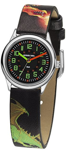 Jacques Farel HCC 333 analog kvartsur för barn, metall, läderläder