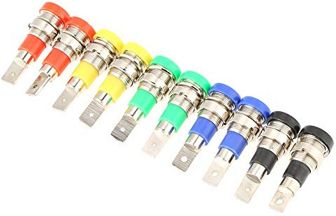 10 Stück 4mm Mischfarbe Bananenbuchse Jack Für Panel Montage Prüfspitzen Bananenstecker Mit Prüfkabel Anschluss Für Elektronische Baugruppen