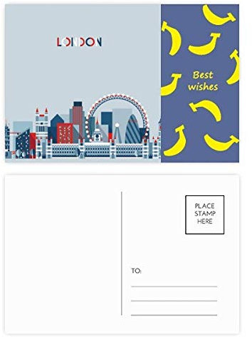 Britain UK London Eye Bridge Tower Blue Banana Postkarten-Set, 20 Stück
