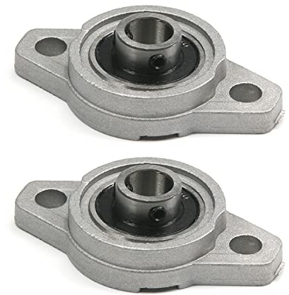 Othmro Stehlager, 2 Stück KFL000 Flansch-Stehlager, 1 cm Bohrungsdurchmesser, Zinklegierung/Chromstahl, selbstausrichtender Lagerblock, Flansch, montiertes Lager mit Schraubverschluss