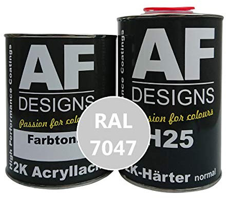 Alex Flittner Designs 2K Lack 7,5 kg Set RAL 7047 TELEGRAU 4 seidenmatt Holz Maschinen Industrielack LKW NFZ