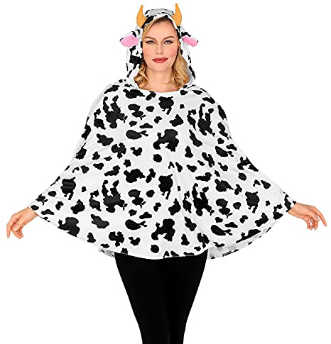 W WIDMANN MILANO Party Fashion - Kostüm Kuh, Poncho mit Kapuze, Bauernhof, Tier, Karneval, Mottoparty