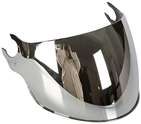 Shiwaki Visiera del casco Lente antigraffio Flip up Lente del parabrezza Visiera per LS2 of562 Sostituzione degli accessori Parti Facile da installare - Argento cromato
