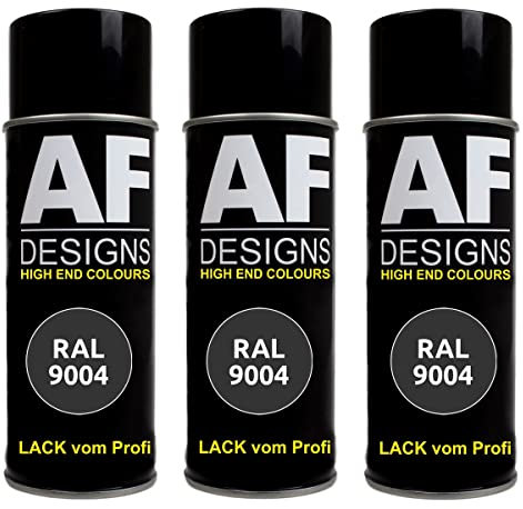 Alex Flittner Designs RAL Lack Spraydose 3er Pack Autolack Sprühdose matt Buntlack Alle RAL FARBEN (Signalschwarz)