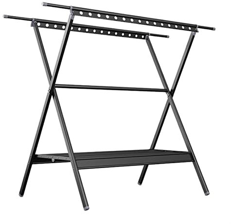 Wäscheständer/Wäschetrockner Wäscheständer, faltbare und einziehbare Wäscheständer, robustes Aluminium mit Lagerregalen und Windhaken for drinnen und draußen Clothes Drying Rack ( Size : X5-150 )