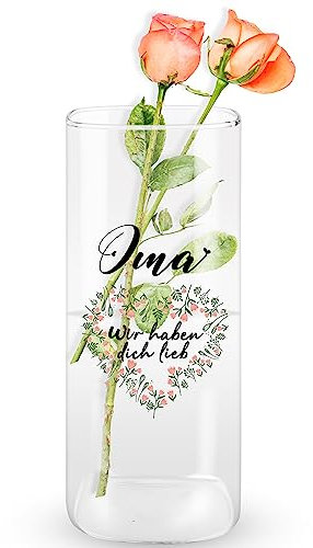 Merclix Oma Geschenk Weihnachten Blumenvase Geschenke für Oma zu Weihnachten Vase Deko Geschenk Oma Geburtstag Geschenk für Oma Geburtstag von Enkel Enkelin