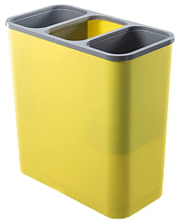 Cubo de Basura para la Cocina Clasificación de la bote de basura, 3 compartimento bajo contador de cajas de reciclaje de gabinetes de cocina y papel de basura, 20 litros Coche Baño Oficina ( Color : Y