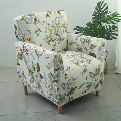 Sesselbezug 1 Sitzer Club-Stuhlbezüge Stretch Sesselhusse, Sofaüberzug Clubsessel Sessel Bezug Für Eine Einfache Reinigung,Cocktailsessel Armchair Sesselüberwurf Mit Armlehne Hussen Für Sessel ( Color