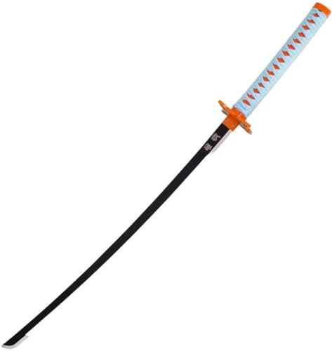 Katana Schwert Orange/Himmelblau - Samurai Schwert - Ninja Cosplay Fasching Kostüm Deko Training Rollenspiele Sammler Outdoor Freizeit Hobby