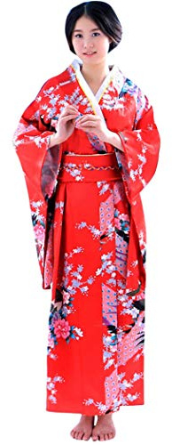 Abito Giapponese Geisha Abito Yukata Blossom Accappatoio in Raso Vestito Giapponese delle Donne di Kimono del Vestito dal Cosplay del Costume Carnevale Donna Tradizionale Giapponese Kimono