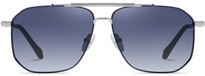 Unisex Retro Sonnenbrille Vintage GT | Eckiges Design, polarisiert, stilvoll UV400-Schutz Metallrahmen in Silber Gold | Pilotenbrille für Herren Töchter Söhne Aktuelle Trend Brille Oversize Damen