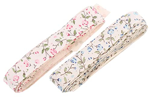 SHINEOFI 2rollen Floral Baumwollband Für Dekoration Geschenkverpackung Und Yards Je Für Feste Hochzeiten Und Kreative Bastelprojekte