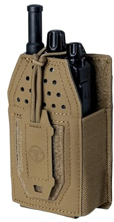 TOPTACPRO taktisk MOLLE radioväska väska väska universell radio hållare för walkie talkie Motorola BaoFeng UV-5R BF-F8HP justerbar förvaring gevär magasinväska, Coyote Brun, 3 x 1.18 x 5 inches