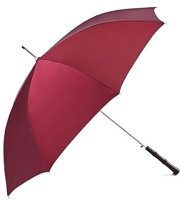 DRMEE Regenschirm Sturmfest Langer Griff Großer Golfschirm Reiseschirm Regenschirm Männer Qualität 8K Starke doppelte Winddichte Glasfaser Umbrella Schirm(Color:Rood)