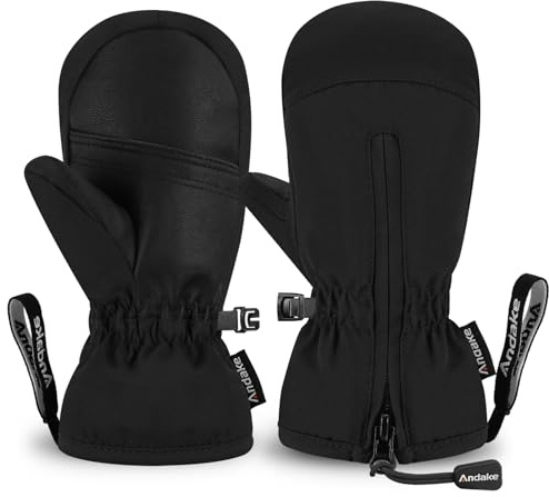 Andake Guantes para niños, Guantes cálidos de Invierno, Impermeables, Resistentes al Viento, para esquí, Juegos, Actividades al Aire Libre, niños y niñas