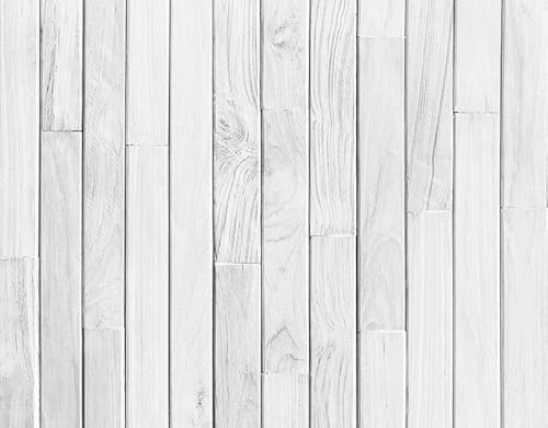 MEHOFOND 5x4ft Vintage White Wood Printed Photography Floor Rubber Mat for Photographers Photoshoot Studio Newborn Portrait Backdrop Prop