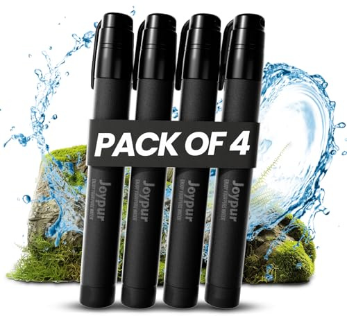 Joypur® Paille Filtrante 1000L pour Camping, Randonnée et Survie (noir4) | Filtration portable pour rivières, lacs et activités outdoor