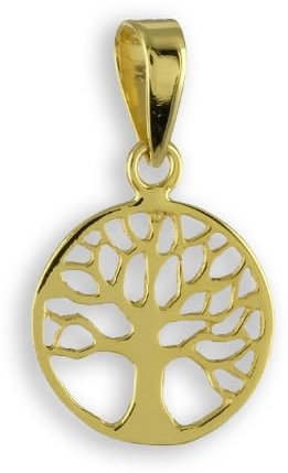 GOLD Lebensbaum Anhänger Ø10mm Gold 333 Kettenanhänger 8 Karat Baum des Lebens Goldanhänger Schmuck 8 Kt 333'er Echt Goldschmuck fürr Ketten Geschenkidee mit Schachtel