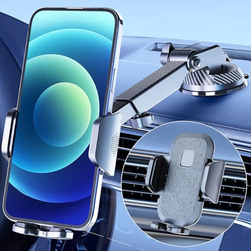 Gmiigu Handyhalterung Auto【Starker Saugnapf& Lüftungshaken】 Handyhalter Auto Lüftung Armaturenbrett Windschutzscheibe, 360° KFZ Handy Halterung für iPhone 16 Pro Max 15/14/13/12/11 Samsung Galaxy S24