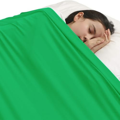 SZSMART Sensory Compression Sheet for Kids, Lycra Elastane Bed Sheet, Breathable Sensory Blanket to Relieve Stress for Children with Autism, Anxiety (Green, Single/98x147cm)