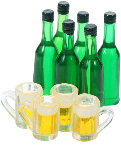 KOMBIUDA 1satz Miniatur Bierkrüge Und Flaschen Für Deko Teiliges Resin Zubehör Für Kreative Gestaltung Von Miniaturszenen Und -projekten Für Innenräume Und Fotokulissen