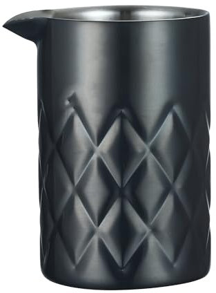 Cocktail Mixing Glass, Stirring Glass, Mixing Tin,Bar Mixing Pitcher Double-walled and Vacuum Insulated for Temperature Consistency 18oz (Black)