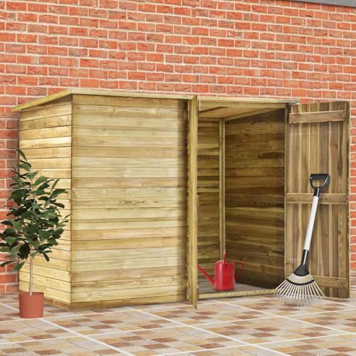Armoire de Jardin extérieur, abri de Jardin en Bois abri à Outils avec étagères et Portes, Rangement et Stockage extérieurs pour terrasse, 232x110x170 cm Bois de pin imprégné