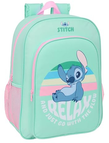 STITCH - Mochila Escolar Niño, Mochila Niño, Mochila Infantil, Adaptable a Carro, Ideal para Niños en Edad Escolar, Cómoda y Versátil, Calidad y Resistencia, 33x14x42 cm