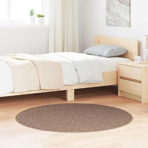 Yunovire Alfombra Shaggy antideslizante marrón 120 x 120 cm, suave alfombra flokati con respaldo de látex, diseño moderno, duradera, fácil de limpiar para salón, dormitorio, sala de juegos