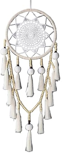 Atrapasueños Hecho a Mano, decoración Colgante de Pared Tejida, atrapasueños, for Fiesta Boda, 3 uds Atrapa Sueños(Beige02)