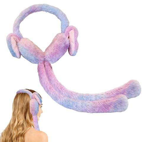 Fuzzy Earmuffs Bunny Ear Warming Supplies | Cold Weather Ear Muffs for Girls Girlfriends Sports Fans Skiers Snowboarders Runners Walking Skiing Hiking Stadium Events