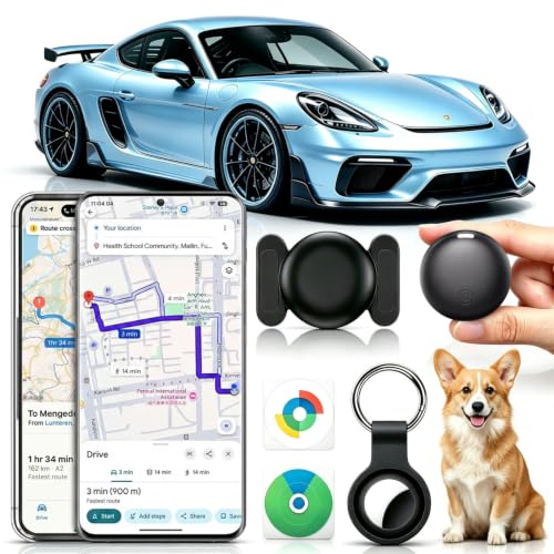 GPS Coche Localizador, 2026 Nuevo Magnetismo Localizadores GPS Sin Tarjeta SIM ni Suscripción para Android y iOS, Invisibilidad Tracker Rastreador Oculto Air Tag Schlüsselfinder