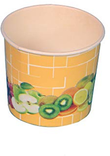 Pro DP 1200 Eisbecher Eiskrem Frozen Yoghurt to go Becher 250ml Papier/Pappe Orange Früchte Motiv Ø81mm 68mm hoch Made in Germany