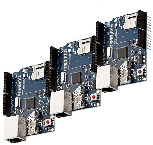 AZDelivery 3 x Ethernet Shield W5100 mit MicroSD-Karten Slot kompatibel mit Arduino inklusive E-Book!